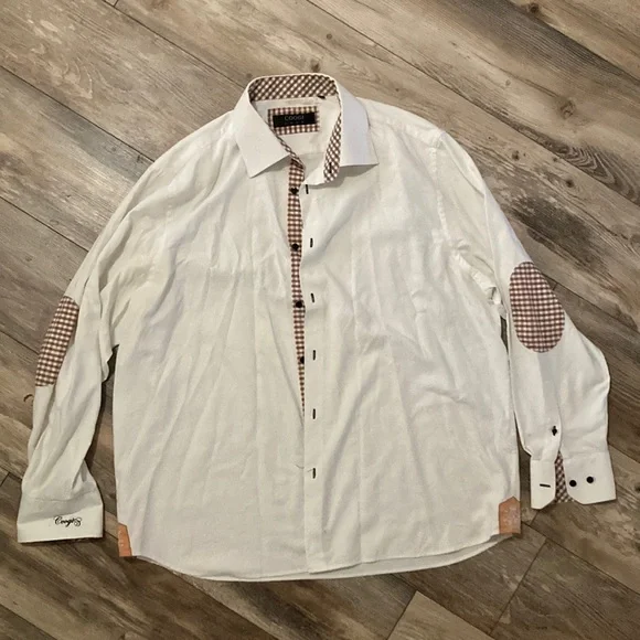 Coogi Shirts | Coogi Luxe Mens Button-Up Shirt Size 3xl/13 | Color: White | Size: 3xl | Lafatlifetx's Closet